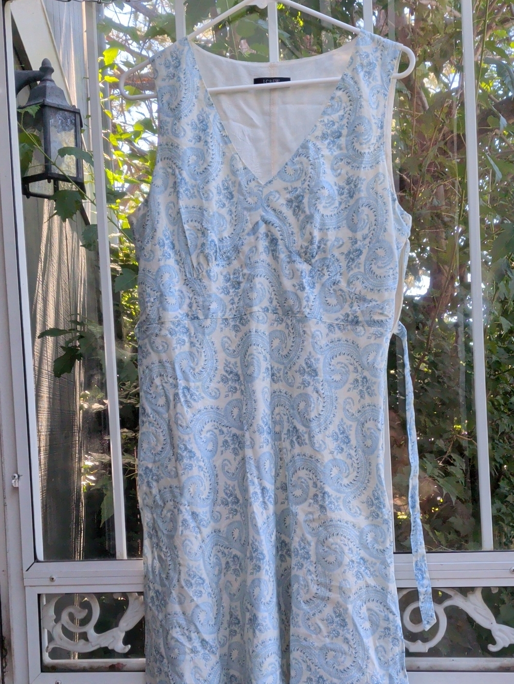 J. Crew Light Blue Paisley Wrap Chemise